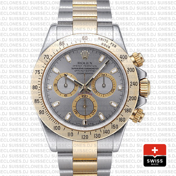Rolex Daytona Stainless Steel 40mm Two-Tone Grey Dial Watch