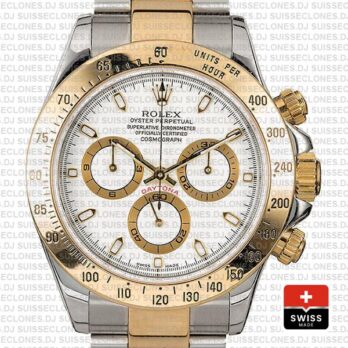 Rolex Cosmograph Daytona Two-Tone Gold 904L Steel White Dial