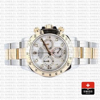 Rolex Cosmograph Daytona Two-Tone Gold 904L Steel White Mop Diamond Dial