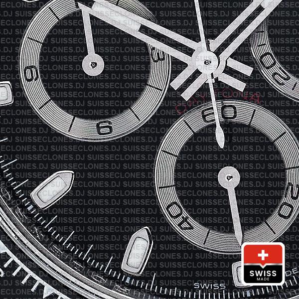 Rolex Oyster Perpetual Cosmograph Daytona Stainless Steel Watch with an Oyster Bracelet features a Black Ceramic bezel