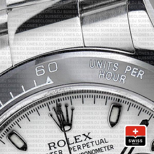 Rolex Daytona Stainless Steel White Dial 40mm with Subdials, Ceramic Bezel with 904L Steel