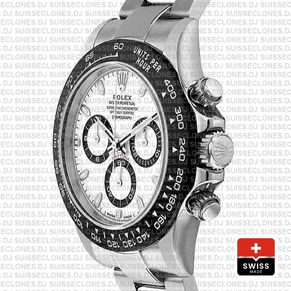 Rolex Daytona Stainless Steel White Dial Swiss Replica Watch