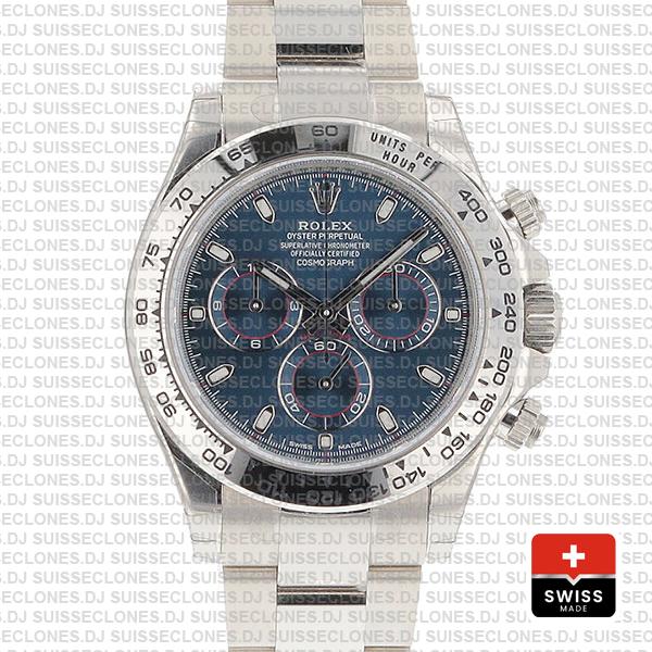Rolex Daytona 18k White Gold Blue Dial | Rolex Replica Watch