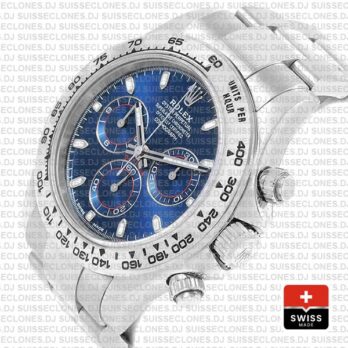 Rolex Daytona 18k White Gold Blue Dial Rolex Replica Watch