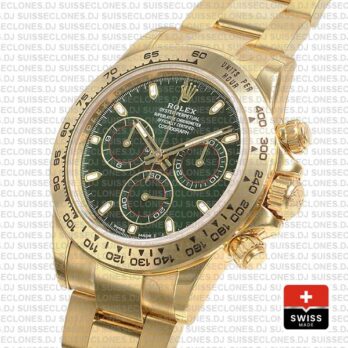 Rolex Daytona 18k Yellow Gold Green Dial Rolex Replica