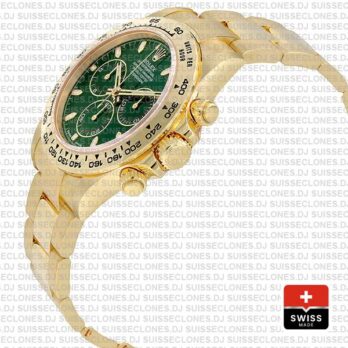 Rolex Daytona 18k Yellow Gold Green Dial 40mm with Subdials, 904L Stainless Steel Oyster Bracelet