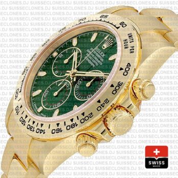 Rolex Daytona 2016 Yellow Gold Green 116508 40mm Swiss Replica