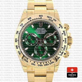 Rolex Daytona 18k Yellow Gold Green Dial Rolex Replica Watch