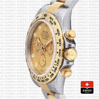 Rolex Daytona Gold Two-Tone Diamond Dial Swiss Replica Watch