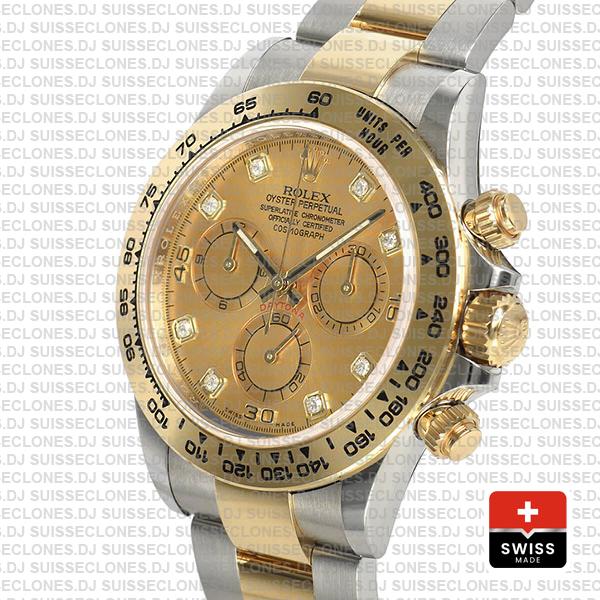 Rolex Daytona Gold Two-Tone Diamond Dial Swiss Replica