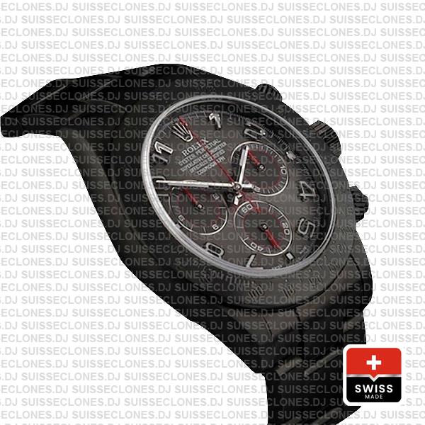 Rolex Daytona DLC 904L Steel Black Arabic Dial with luminous Markers DLC Coated Oyster Bracelet