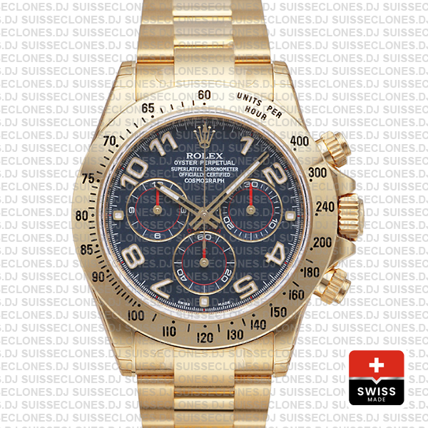 Rolex Daytona Blue Arabic Dial 40mm | 18k Yellow Gold Watch