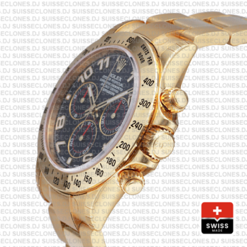 Rolex Daytona Blue Arabic Dial 40mm 18k Yellow Gold Watch