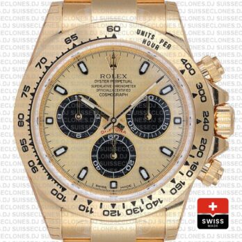 Rolex Daytona Gold Dial 18k Yellow Gold Stainless Steel Replica Watch