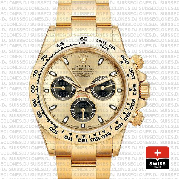 Rolex Daytona Gold Dial 18k Yellow Gold Stainless Steel Replica