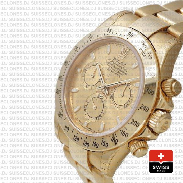 Rolex Daytona Stainless Steel Yellow Gold Dial Swiss Replica Watch