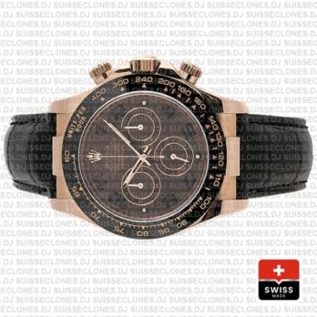 Rolex Daytona Leather Rose Gold Chocolate Arabic Ceramic 40mm 116515