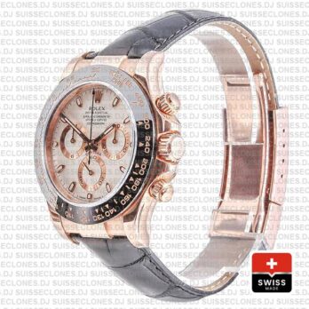 Rolex Daytona Leather Rose Gold Ivory Ceramic 40mm