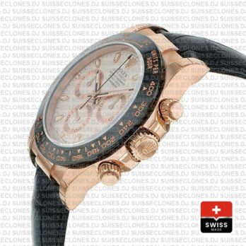 Rolex Daytona Leather Rose Gold Ivory Ceramic 40mm