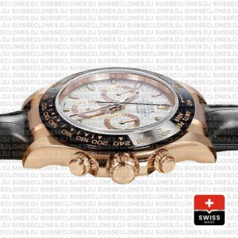 Rolex Daytona Leather Rose Gold Ivory Ceramic 40mm