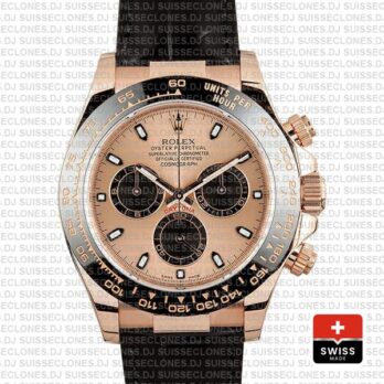 Rolex Daytona Rose Gold Leather Strap | Rolex Replica Watch