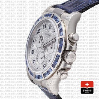Rolex Daytona White Gold Blue Diamond Dial Rolex Replica Watch