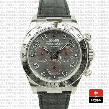 Rolex Daytona 18k White Gold Grey Arabic Dial Rolex Replica Watch