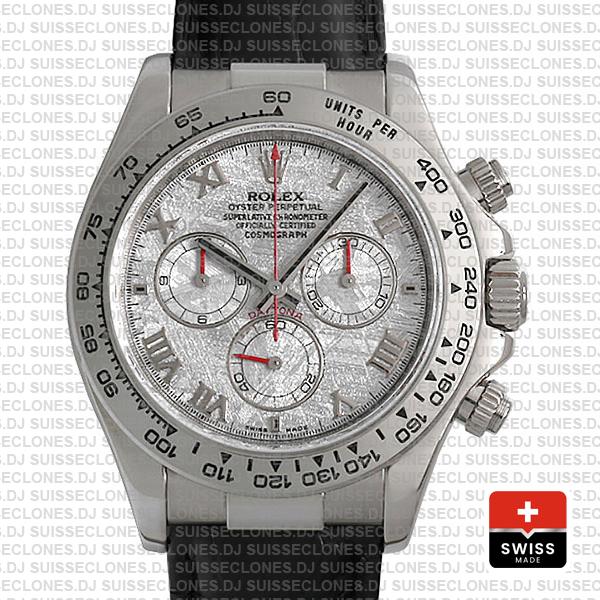 Rolex Daytona Meteorite Dial Leather Strap Swiss Replica Watch