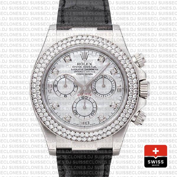 Rolex Daytona White MOP Diamond Bezel Dial Replica Watch