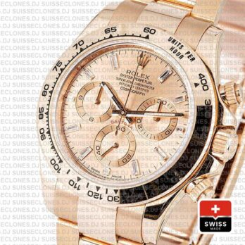 Rolex Cosmograph Daytona 40mm 18k Rose Gold Stainless Steel Oyster Bracelet Pink Diamond Dial Watch