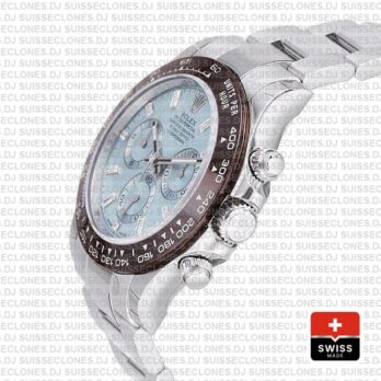 Rolex Daytona 40mm Platinum Ice Blue Dial Replica Watch