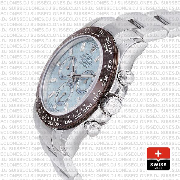 Rolex Daytona 40mm Platinum Ice Blue Dial Replica Watch