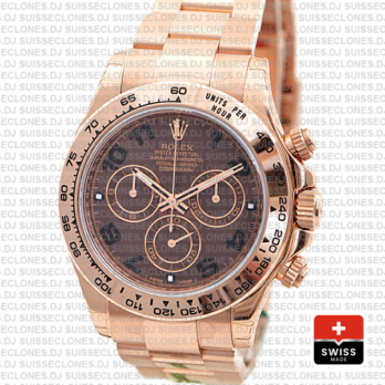 Replica Rolex Cosmograph Daytona 18k Rose Gold 904L Stainless Steel