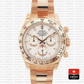 Rolex Daytona 18k Rose Gold 904L Stainless Steel White Ivory Dial 40mm Rolex Replica Watch