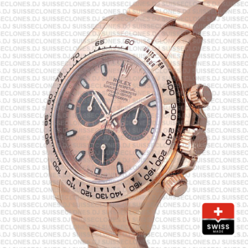 Rolex Daytona 904L Steel Rose Gold Dial Rolex Replica Watch