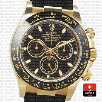 Rolex Oyster Perpetual Cosmograph Daytona 18k Yellow Gold Black Dial 40mm Ceramic Bezel