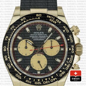 Rolex Daytona Gold Black Panda Dial Ceramic Bezel Rolex Replica Watch