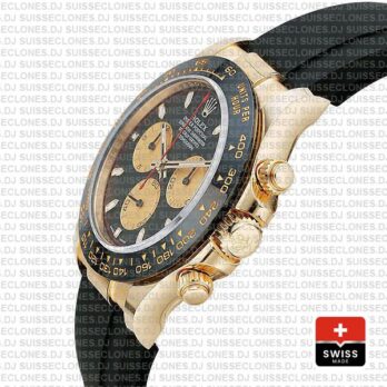 Rolex Daytona Gold Black Panda Dial Ceramic Bezel Replica Watch