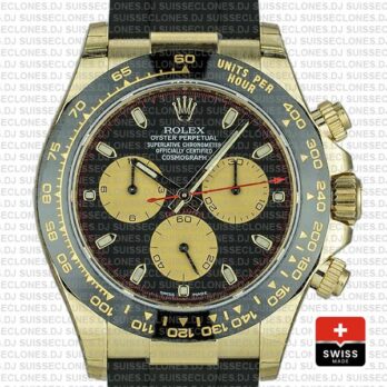 Rolex Daytona Gold Black Panda Dial Ceramic Bezel Rolex Replica Watch