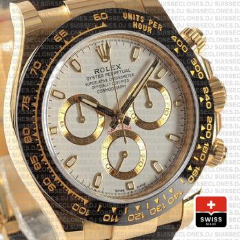 Rolex Cosmograph Daytona Rubber Strap 18k Yellow Gold 40mm 904L Stainless Steel