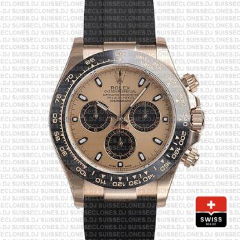 Rolex Daytona Rubber Rose Gold Pink Black Ceramic 40mm 116515 Swiss Replica