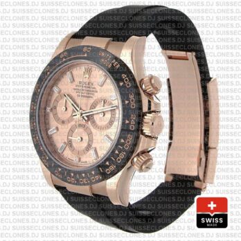 Rolex Daytona Rubber Rose Gold Pink Diamond Ceramic 40mm 116515 Swiss Replica