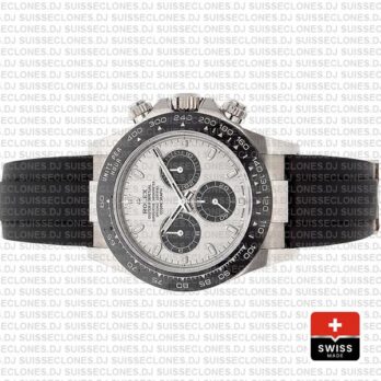 Rolex Daytona Rubber White Gold Silver Dial Ceramic Bezel 40mm 116519ln