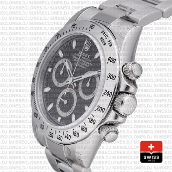 Rolex Daytona 18k White Gold Black Dial Rolex Replica Watch
