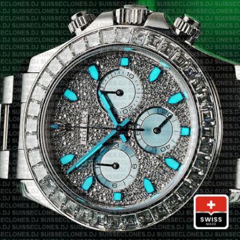 Rolex Daytona Ss Platinum Diamonds 50mm 116576 Swiss Replica