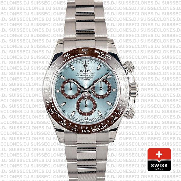 Rolex Daytona Platinum Ice Blue Dial 40mm Rolex Replica Watch
