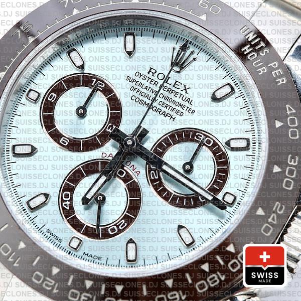 Rolex Daytona Ss Platinum Ice Blue Ceramic 116506 40mm Swiss Replica