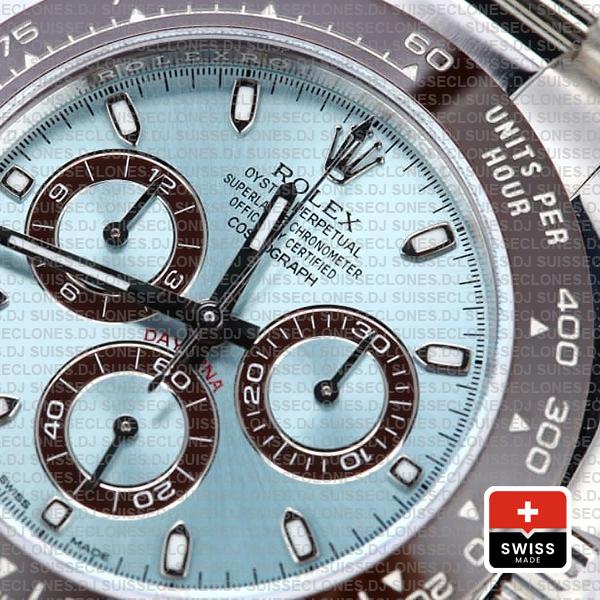 Rolex Daytona Ss Platinum Ice Blue Ceramic 116506 40mm Swiss Replica