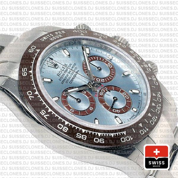 Rolex Daytona Ss Platinum Ice Blue Ceramic 116506 40mm Swiss Replica