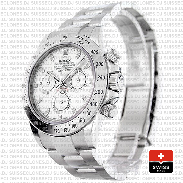 Rolex Daytona White Dial Stainless Steel Swiss Replica Watch